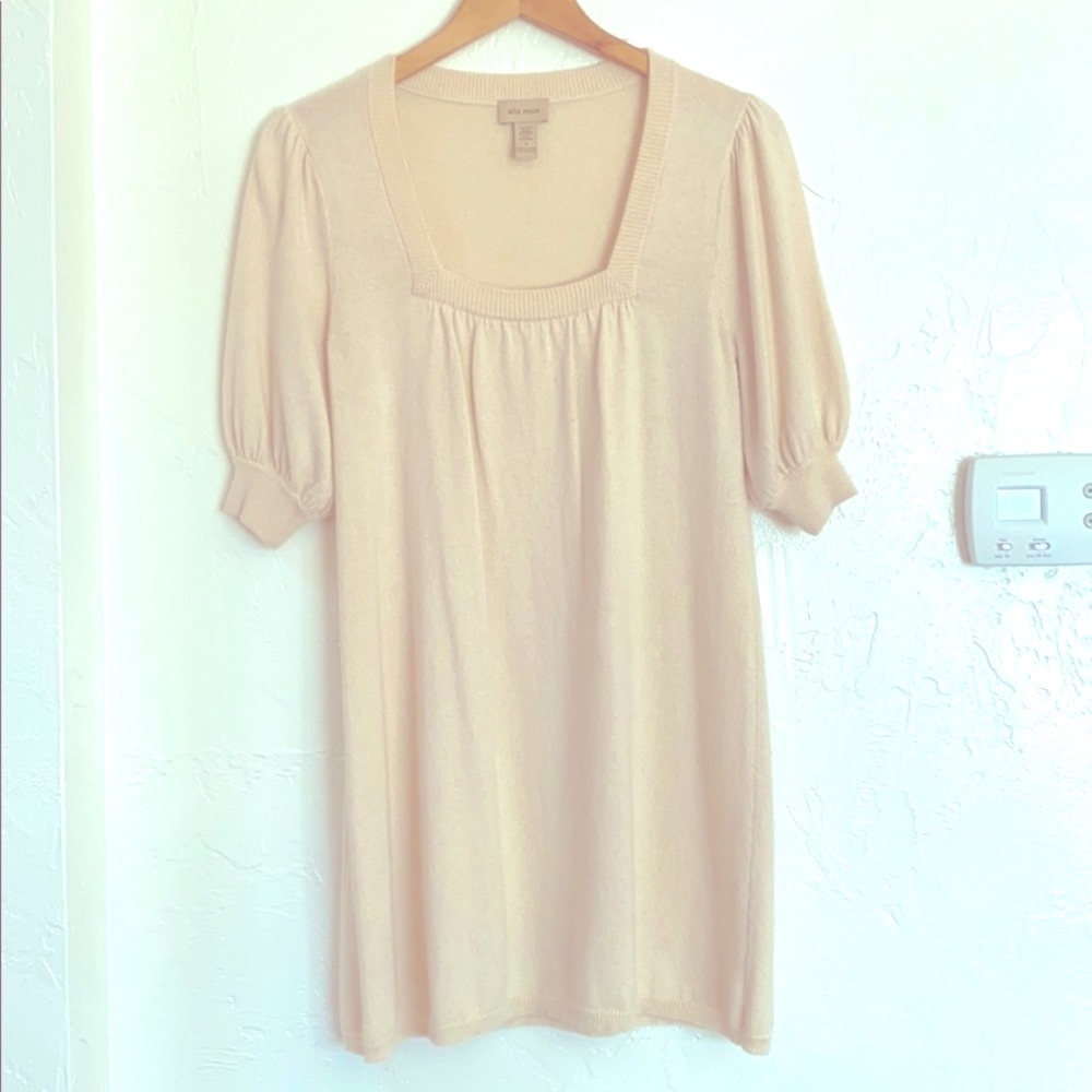 Ella Moss Cream Cashmere Sweater Dress